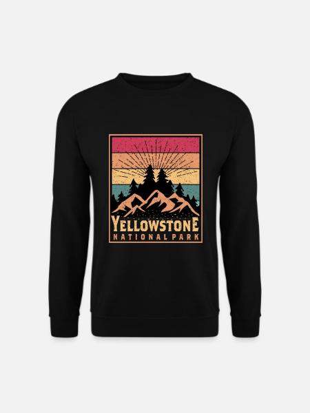 Parc national de Yellowstone Randonnée Wyoming Souvenir - Sweat-shirt Unisexe - noir