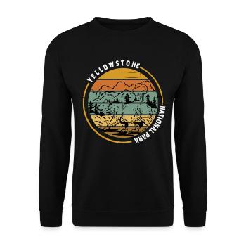 Yellowstone National Park Grizzly Bear Wyoming Hiking - Unisex Sweatshirt - black - Front - Alina (178cm) & Michal (187cm)