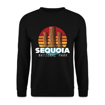 Sequoia National Park Sequoia Nevada Camping - Unisex Sweatshirt - black - Front - Alina (178cm) & Michal (187cm)