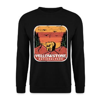 Parc national de Yellowstone Souvenir Grizzly Bear Wyomi - Sweat-shirt Unisexe - noir - Devant - Alina (178cm) & Michal (187cm)