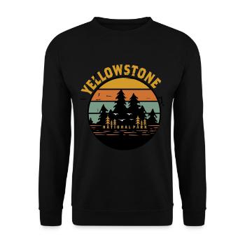 Yellowstone National Park Souvenir Grizzly Bear Wyomi - Unisex Sweatshirt - black - Front - Alina (178cm) & Michal (187cm)
