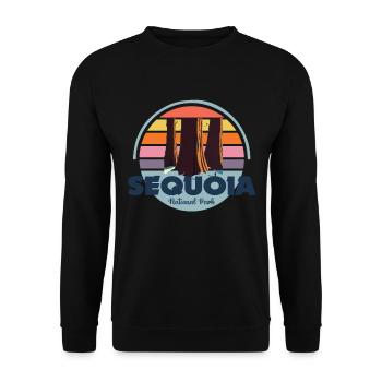 Sequoias National Park Souvenir Sequoia Nevada - Unisex Sweatshirt - black - Front - Alina (178cm) & Michal (187cm)