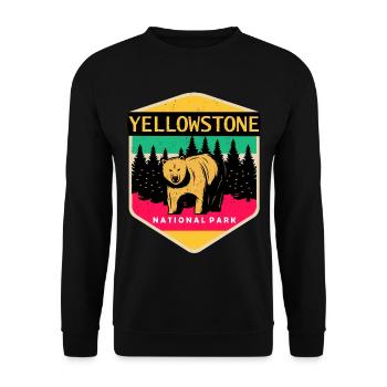 Yellowstone Souvenir National Park Grizzly Bear Wyomi - Unisex Sweatshirt - black - Front - Alina (178cm) & Michal (187cm)