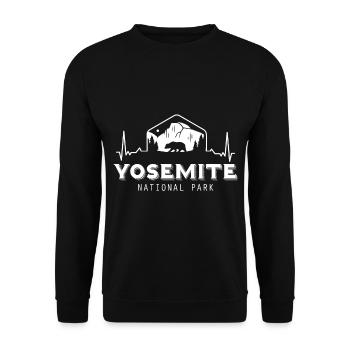 Yosemite California Souvenir National Park Randonnée - Sweat-shirt Unisexe - noir - Devant - Alina (178cm) & Michal (187cm)