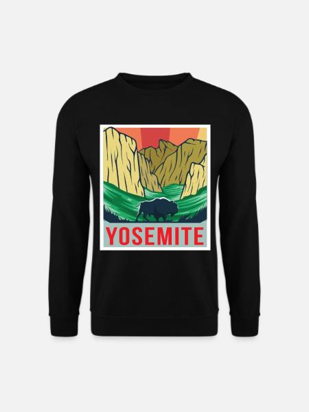 Yosemite Souvenir Nationalpark Grizzlybär Wandern - Unisex Pullover - Schwarz