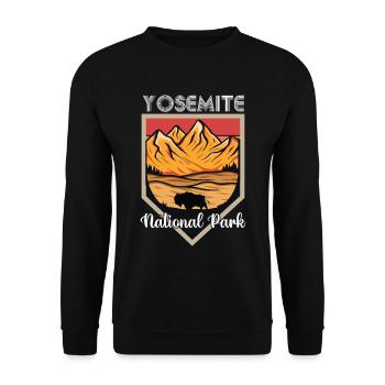 Parc national de Californie Yosemite Souvenir Bergwan - Sweat-shirt Unisexe - noir - Devant - Alina (178cm) & Michal (187cm)