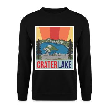 Crater Lake Berge Nationalpark Oregon Wandern Natu - Unisex Pullover - Schwarz - Vorne - Alina (178cm) & Michal (187cm)