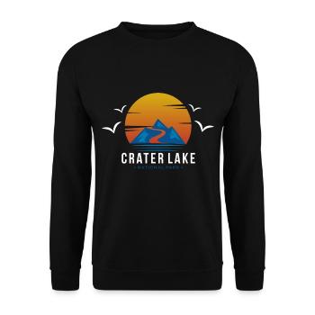 Mountains Crater Lake Sunrise Nature Hiking Oreg - Unisex Sweatshirt - black - Front - Alina (178cm) & Michal (187cm)