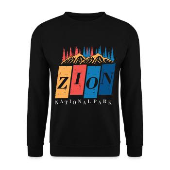 Zion Nationalpark Souvenir Canyon Utah Wandern Cam - Unisex Pullover - Schwarz - Vorne - Alina (178cm) & Michal (187cm)