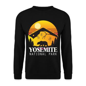 Yosemite National Park California Grizzly Bear Campi - Unisex Sweatshirt - black - Front - Alina (178cm) & Michal (187cm)