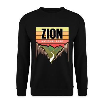 Parc national Souvenir Utah Zion Canyon Nature Wall - Sweat-shirt Unisexe - noir - Devant - Alina (178cm) & Michal (187cm)