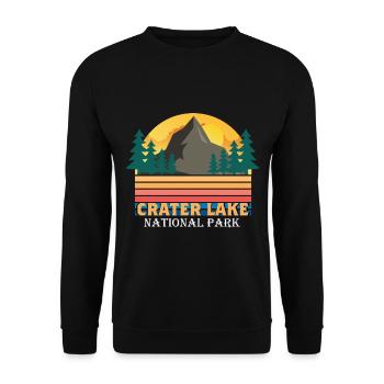 Crater Lake National Park Hiking Nature Mountains Orego - Unisex Sweatshirt - black - Front - Alina (178cm) & Michal (187cm)