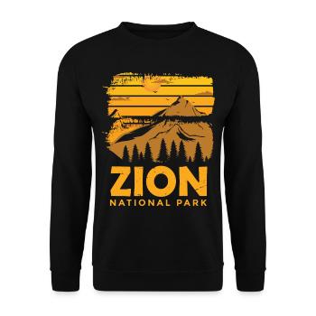 Nationalpark Utah Zion Canyon Natur Wandern Campin - Unisex Pullover - Schwarz - Vorne - Alina (178cm) & Michal (187cm)