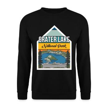 Nationalpark Oregon Crater Lake Wandern Natur - Unisex Pullover - Schwarz - Vorne - Alina (178cm) & Michal (187cm)