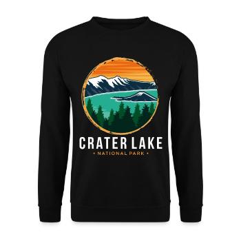 Crater Lake Souvenir National Park Hiking in the N - Unisex Sweatshirt - black - Front - Alina (178cm) & Michal (187cm)