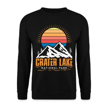 Parc national de Crater Lake Mountain Souvenir Randonnée Nat - Sweat-shirt Unisexe - noir - Devant - Alina (178cm) & Michal (187cm)