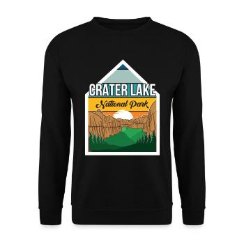Crater Lake National Park Nature Mountain Hiking Oregon - Unisex Sweatshirt - black - Front - Alina (178cm) & Michal (187cm)
