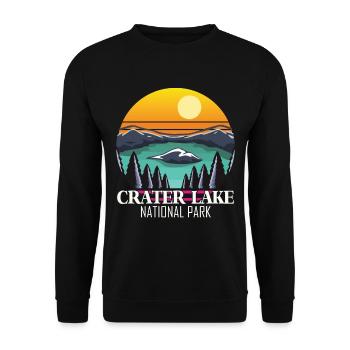 Crater Lake Souvenir National Park Oregon Hiking N - Unisex Sweatshirt - black - Front - Alina (178cm) & Michal (187cm)