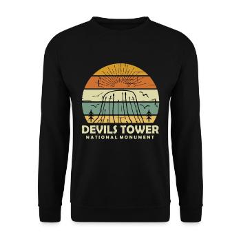 Wyoming National Monument Devils Tower Hiking Nature - Unisex Sweatshirt - black - Front - Alina (178cm) & Michal (187cm)