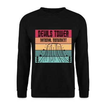 Devils Tower Wyoming National Monument Hiking Nature - Unisex Sweatshirt - black - Front - Alina (178cm) & Michal (187cm)