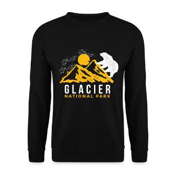 Glacier National Park Montana Wilderness Souvenir Bear - Sweat-shirt Unisexe - noir - Devant - Alina (178cm) & Michal (187cm)