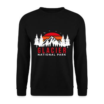 Nationalpark Glacier Montana Grizzlybär Wilderness - Unisex Pullover - Schwarz - Vorne - Alina (178cm) & Michal (187cm)