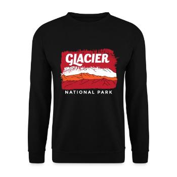 Glacier Souvenir Montana Mountains National Park - Unisex Sweatshirt - black - Front - Alina (178cm) & Michal (187cm)