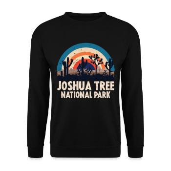 Joshua Tree National Park Cactus Hiking Camping - Unisex Sweatshirt - black - Front - Alina (178cm) & Michal (187cm)