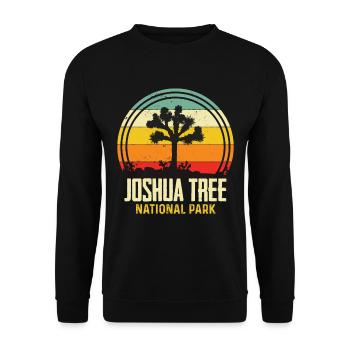 California National Park Joshua Tree Souvenir Desert - Unisex Sweatshirt - black - Front - Alina (178cm) & Michal (187cm)