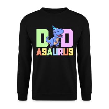 Papa Asaurus Dinosaurier Geburtstagsfeier TRex Matching - Unisex Pullover - Schwarz - Vorne - Alina (178cm) & Michal (187cm)