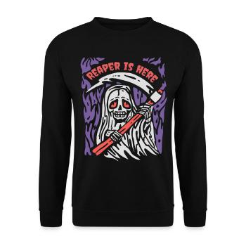 Halloween Reaper Sense Horror Grim Reaper - Unisex Sweatshirt - black - Front - Alina (178cm) & Michal (187cm)