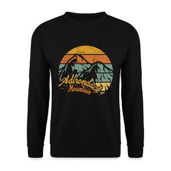 Mountain Retro Camping Adirondack Hiking Nature - Unisex Sweatshirt - black - Front - Alina (178cm) & Michal (187cm)