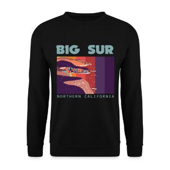 Coastal Souvenir Ocean Nature Northern California Big Su - Unisex Sweatshirt - black - Front - Alina (178cm) & Michal (187cm)