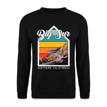 Big Sur Coast California Ocean Souvenir Souvenir - Sweat-shirt Unisexe - noir - Devant - Alina (178cm) & Michal (187cm)