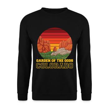 Garten der Götter Nationalpark Souvenir Colorado B - Unisex Pullover - Schwarz - Vorne - Alina (178cm) & Michal (187cm)