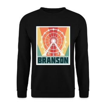 Branson Vacation Missouri Travel Hiking Camping - Unisex Sweatshirt - black - Front - Alina (178cm) & Michal (187cm)