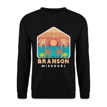 Branson Vacances Missouri Camping Voyage Randonnée Nat - Sweat-shirt Unisexe - noir - Devant - Alina (178cm) & Michal (187cm)