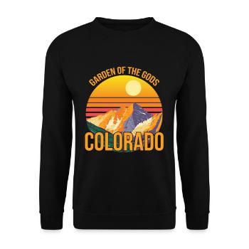 Colorado Garten der Götter Nationalpark Souvenir - Unisex Pullover - Schwarz - Vorne - Alina (178cm) & Michal (187cm)