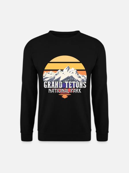 Grand Tetons Souvenir Mountains Parco nazionale del Wyoming - Felpa unisex - nero
