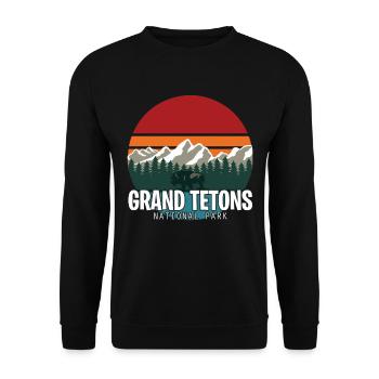 Grand Teton Buffalo National Park Souvenir Wyoming - Sweat-shirt Unisexe - noir - Devant - Alina (178cm) & Michal (187cm)