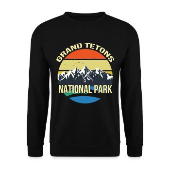 Grand Tetons National Park Souvenir Wyoming - Sweat-shirt Unisexe - noir - Devant - Alina (178cm) & Michal (187cm)