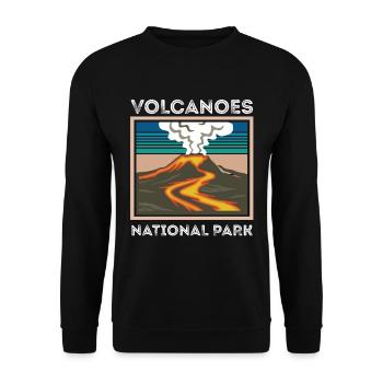 Volcano Souvenir National Park Hawaii Volcano Island - Unisex Sweatshirt - black - Front - Alina (178cm) & Michal (187cm)