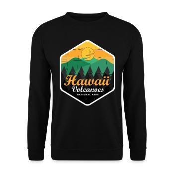 Souvenir du parc national des volcans d’Hawaï - Sweat-shirt Unisexe - noir - Devant - Alina (178cm) & Michal (187cm)