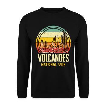 Volcano Island Souvenir National Park Hawaii - Unisex Sweatshirt - black - Front - Alina (178cm) & Michal (187cm)