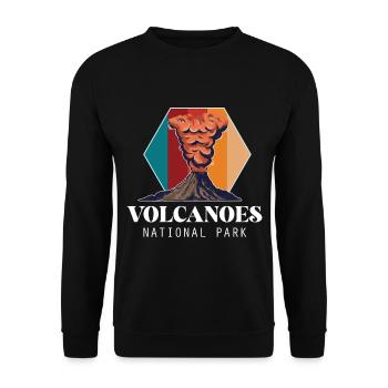 Volcano Island National Park Hawaii Volcano Souvenir - Unisex Sweatshirt - black - Front - Alina (178cm) & Michal (187cm)