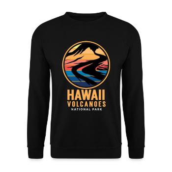 Hawaii Volcanoes Nationalpark Vulkan Insel Souveni - Unisex Pullover - Schwarz - Vorne - Alina (178cm) & Michal (187cm)