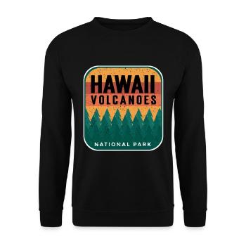National Park Souvenir Hawaii Volcanoes Hiking Vulka - Unisex Sweatshirt - black - Front - Alina (178cm) & Michal (187cm)
