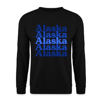 Retro Alaska Shirt Alaskan Souvenir Geschenk Das Letzte - Unisex Pullover - Schwarz - Vorne - Alina (178cm) & Michal (187cm)