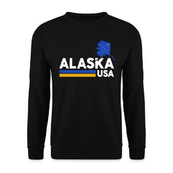 Alaska USA Hemd Alaskan Retro Vintage Home State - Unisex Pullover - Schwarz - Vorne - Alina (178cm) & Michal (187cm)