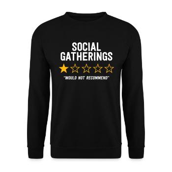 Funny Anti-social Introvert I'd Rather Be At Home - Unisex Sweatshirt - black - Front - Alina (178cm) & Michal (187cm)
